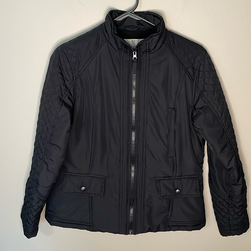 VAN HEUSEN Women’s SM Black‎ Quilted Feminine Cut Zipper Front Jacket Activewear